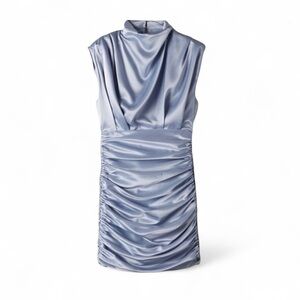 Babaton Hasek Sleeveless Satin Dress in Light Blue - size 00